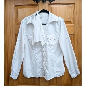 Magellan's Men's Large Button-Down Front Back Neck Zipper with Scarf Pockets